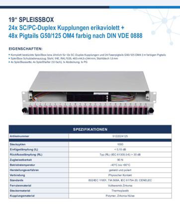 thumbnail of Spleißbox 1HE Schubladenauszug 24xSCPC Duplex G50 OM4 5122224125